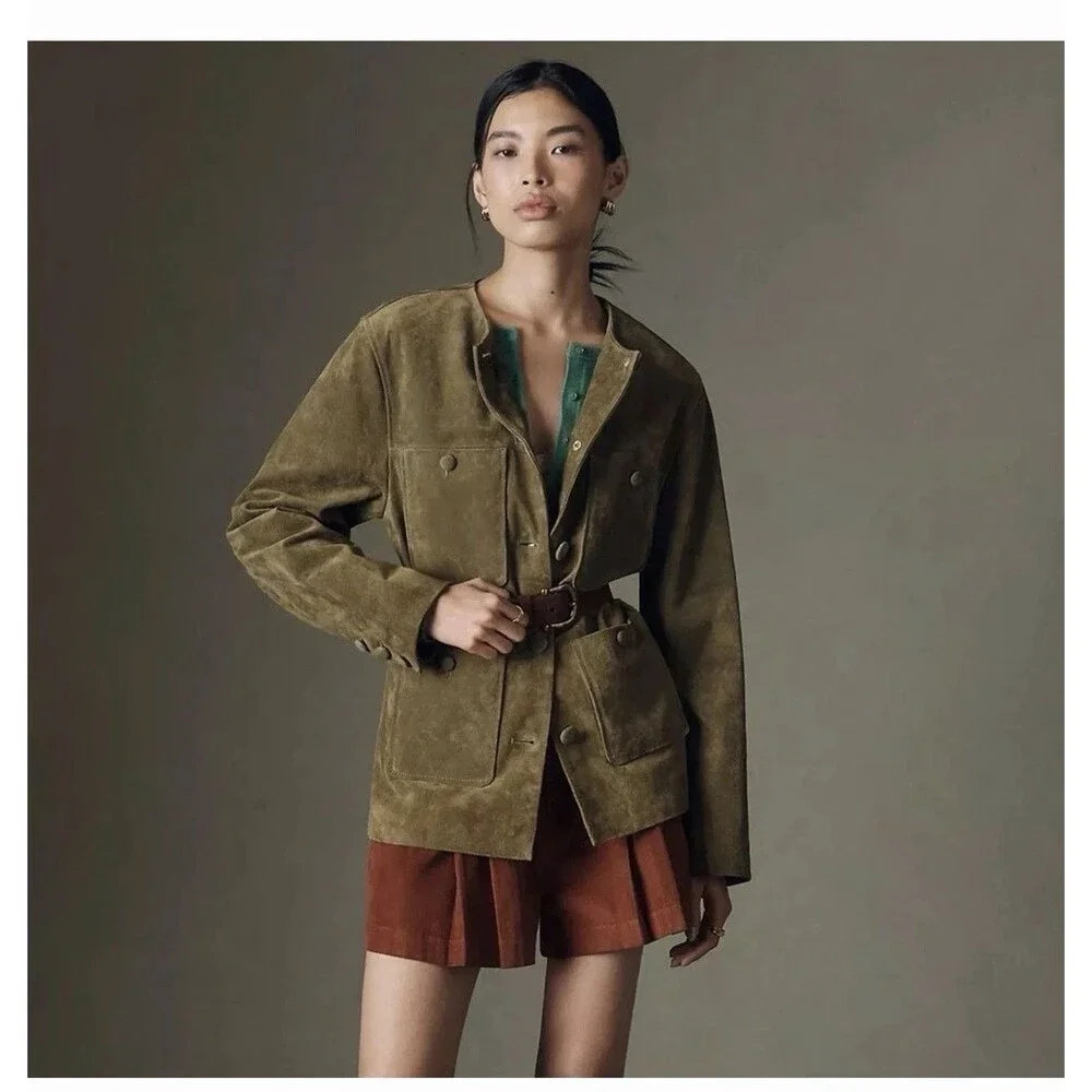 NWT Anthropologie Pilcro Women's Size 28 Corduroy Pleated Skirty Shorts Brown - Picture 5 of 10